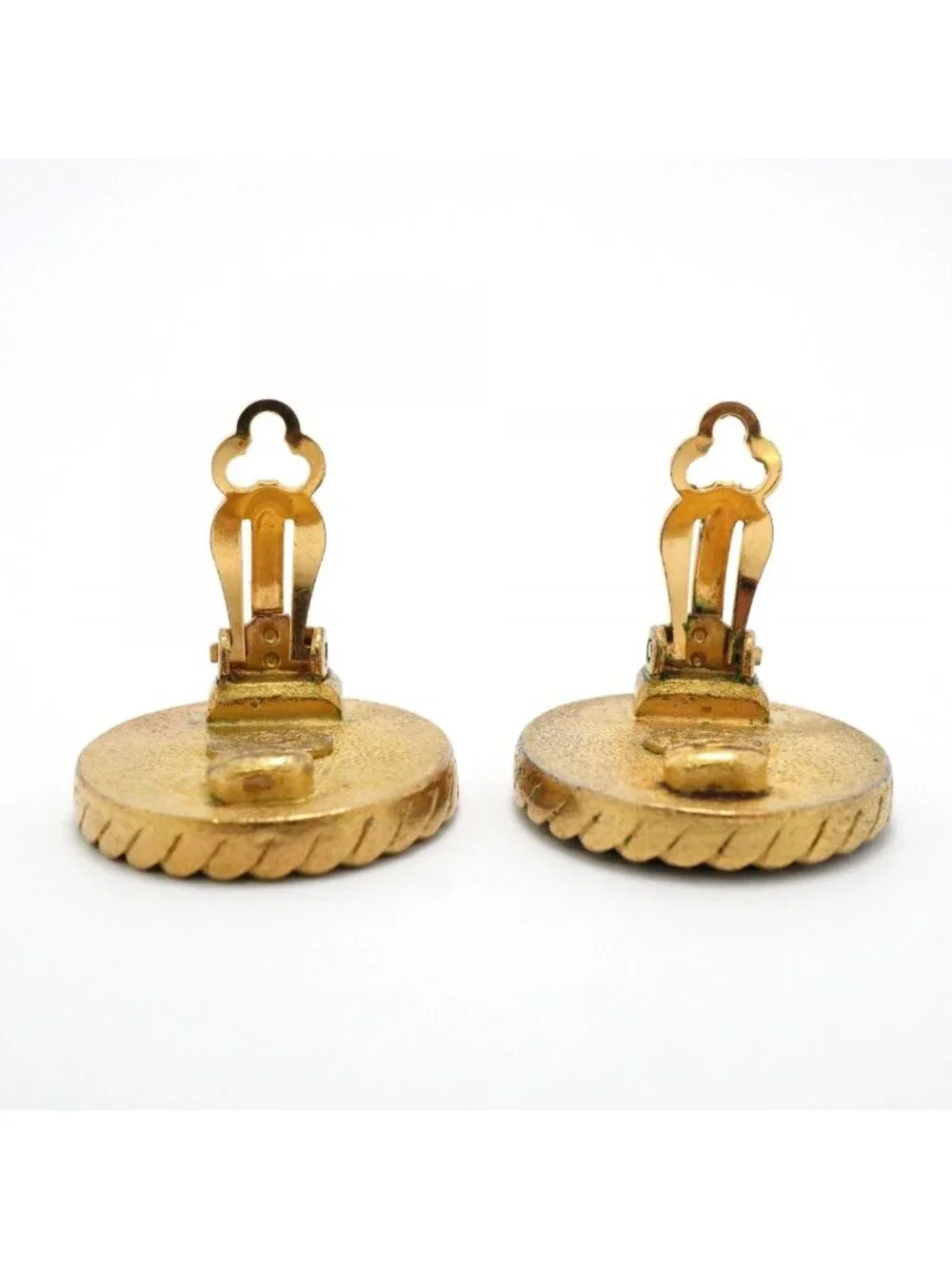 Chanel Earrings Vintage CC Logo Round